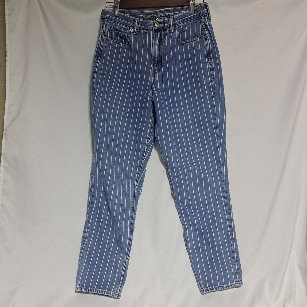 American Eagle Womens 8‎ Regular Pinstripe Mom Jeans
